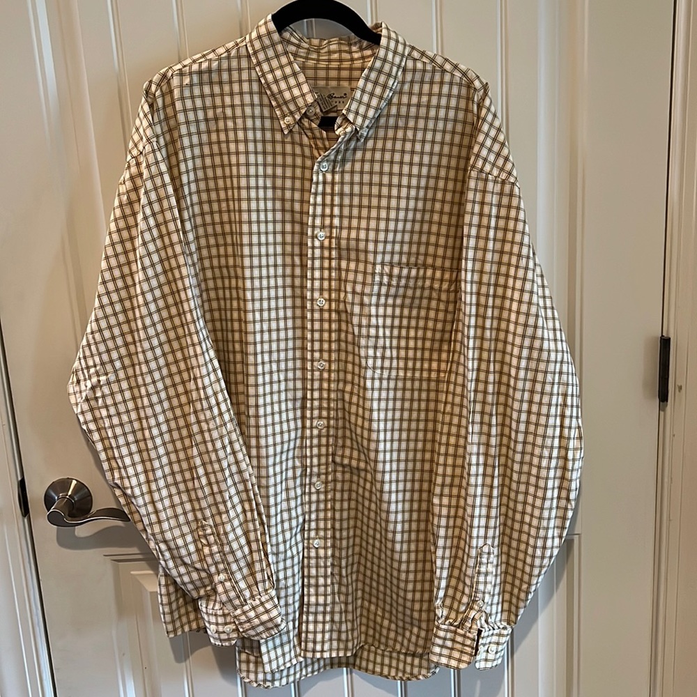 Eddie Bauer mens button up shirt yellow size XL